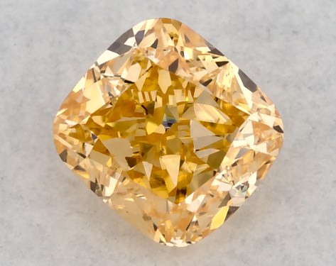 GIA 0.28 Carat Fancy Vivid Yellow Orange-VS2 Cushion Modified Cut Natural Diamond